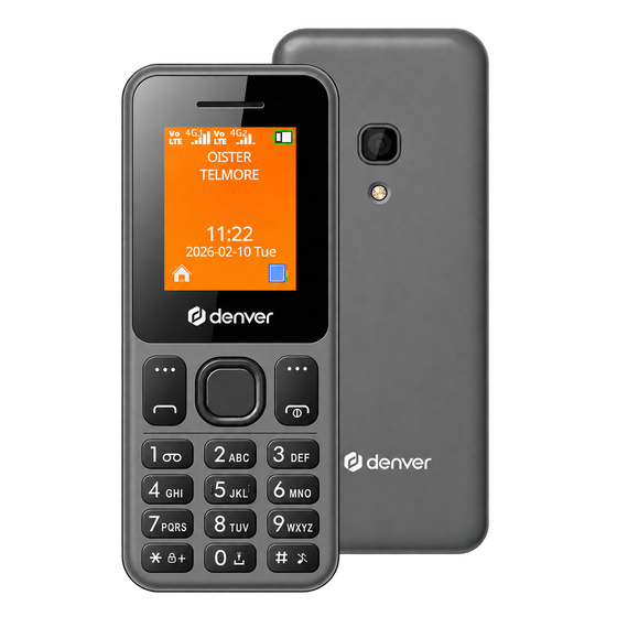 Denver Senioren Mobiele Telefoon 4G - GSM - FM Radio - Dual Sim - Simlockvrij - FAS1880L