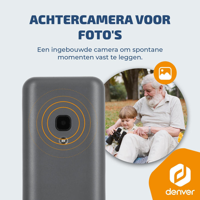 Denver Senioren Mobiele Telefoon 4G - GSM - FM Radio - Dual Sim - Simlockvrij - FAS1880L