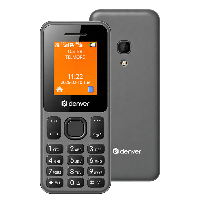 Denver Senioren Mobiele Telefoon 4G - GSM - FM Radio - Dual Sim - Simlockvrij - FAS1880L