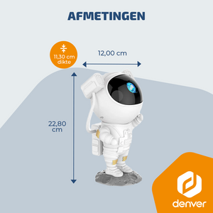 Denver Astronaut Galaxy Projector - Sterren projector - Sterrenhemel - Nachtlampje - Sterrenhemel Projector - Sterrenlamp - Timer - Afstandsbediening - 8 kleurcombinaties - FL34