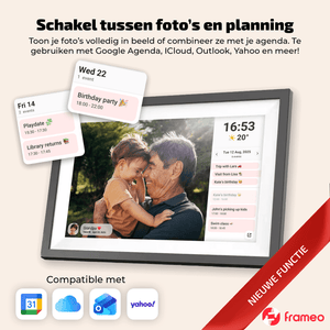 Denver Digitale Fotolijst 15.6 inch - XL - Full HD - Frameo App - Fotokader - Digitale kalender - WiFi - 16GB - IPS Touchscreen - PFF1503