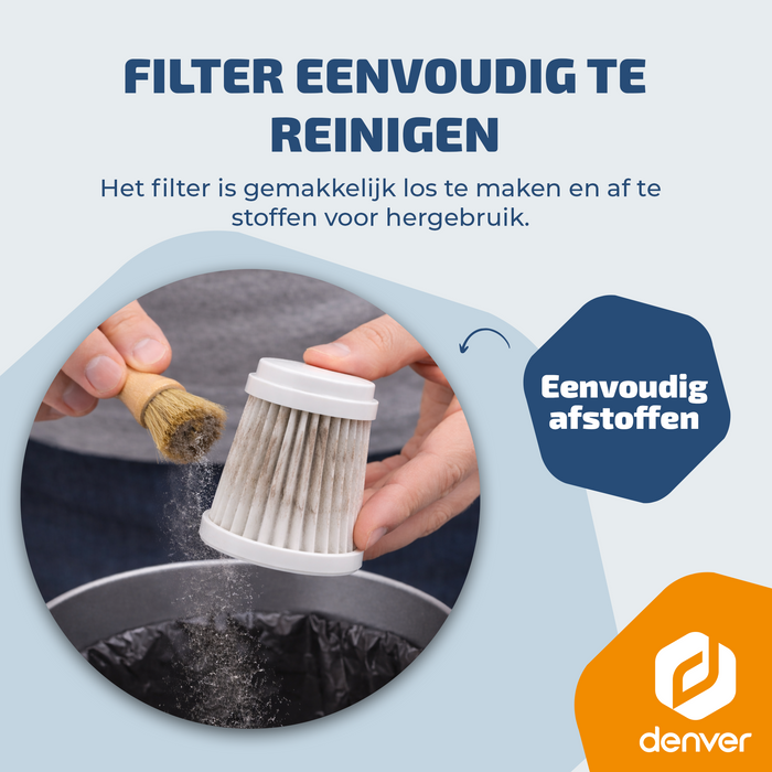 Denver Stofzuiger - Kruimeldief - 6 opzetstukken - Zuigen en blazen - Handstofzuiger - HVC45