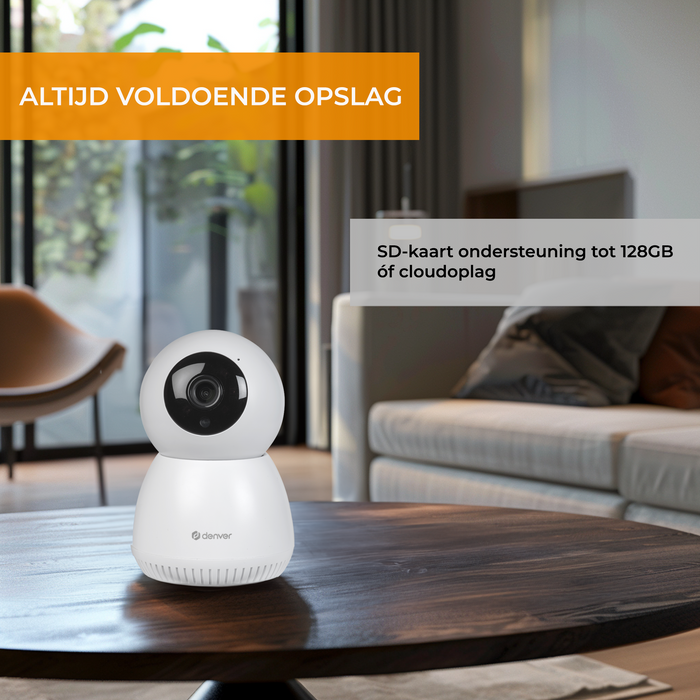 Denver Beveiligingscamera Indoor - Huisdiercamera - Camera met Nachtzicht - Tuya App - WiFi - Full HD - 1080P - Bewegingsdetectie - IIC215MK2