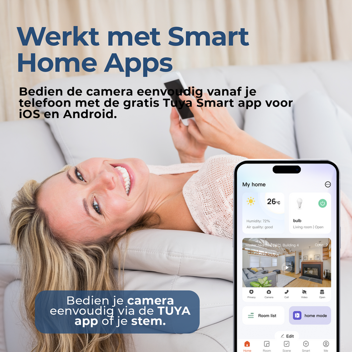 Denver Beveiligingscamera Buiten en Binnen - met Nachtzicht - Met WiFi & App - Full HD - Bewegingsdetectie - IOC224