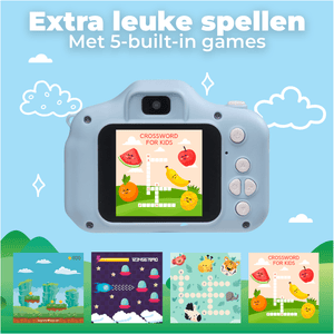 Denver Kindercamera Full HD - Selfie Camera - 40MP - Digitale Camera Kinderen - Foto en Video - Spelletjes - KCA1340