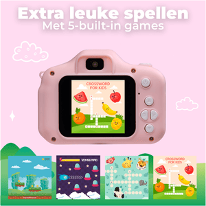 Denver Kindercamera Full HD - Selfie Camera - 40MP - Digitale Camera Kinderen - Foto en Video - Spelletjes - KCA1340