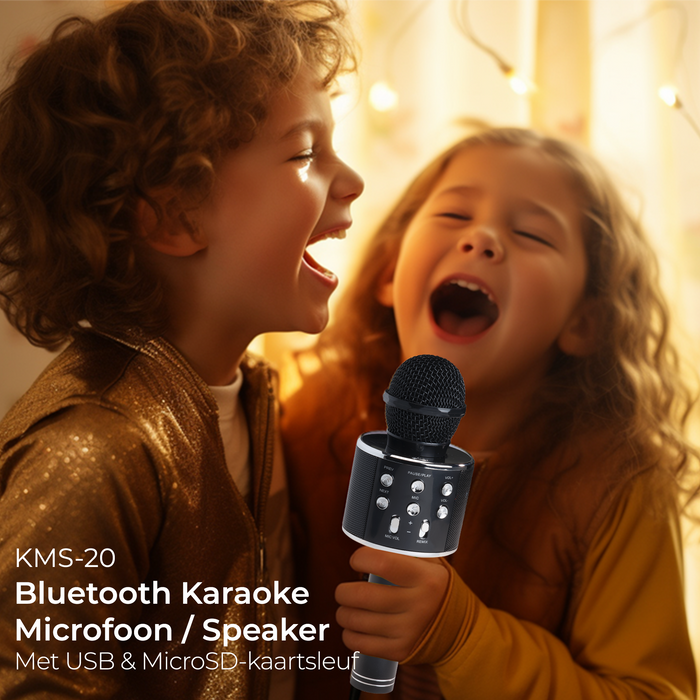 Denver Karaoke Microfoon Bluetooth - Draadloos - Karaoke Set - Ingebouwde Speaker - AUX - MicroSD - KMS20