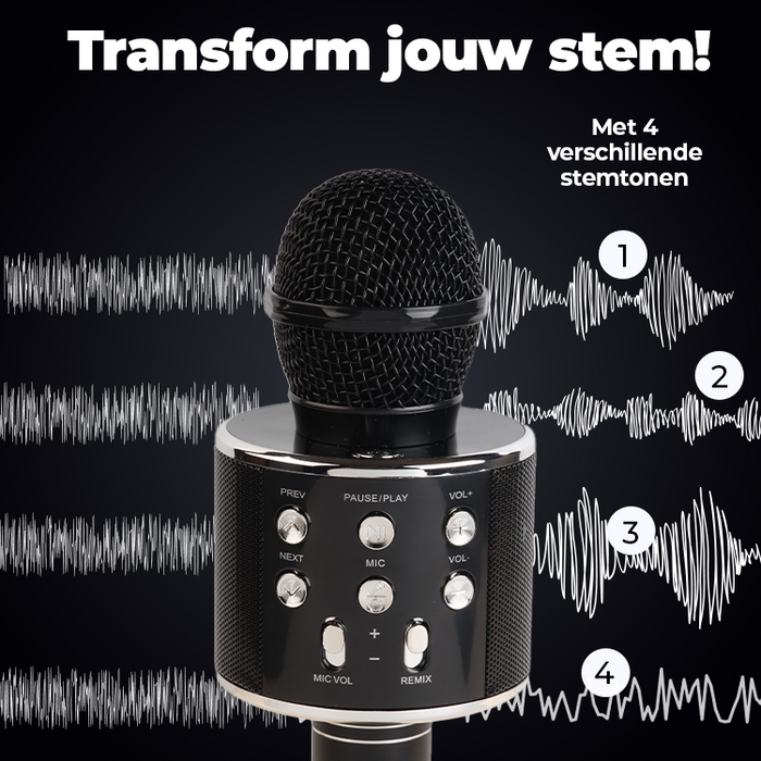 Denver Karaoke Microfoon Bluetooth - Draadloos - Karaoke Set - Ingebouwde Speaker - AUX - MicroSD - KMS20