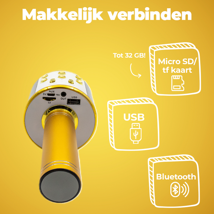 Denver Karaoke Microfoon Bluetooth - Draadloos - Karaoke Set - Ingebouwde Speaker - AUX - MicroSD - KMS20