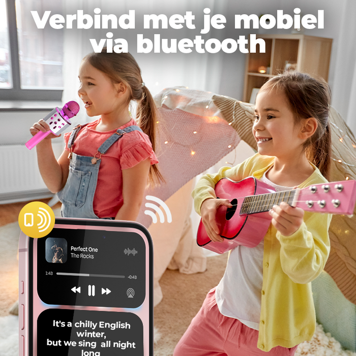 Denver Karaoke Microfoon Bluetooth - Draadloos - Karaoke Set - Ingebouwde Speaker - AUX - MicroSD - KMS20