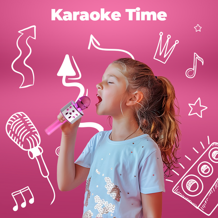 Denver Karaoke Microfoon Bluetooth - Draadloos - Karaoke Set - Ingebouwde Speaker - AUX - MicroSD - KMS20