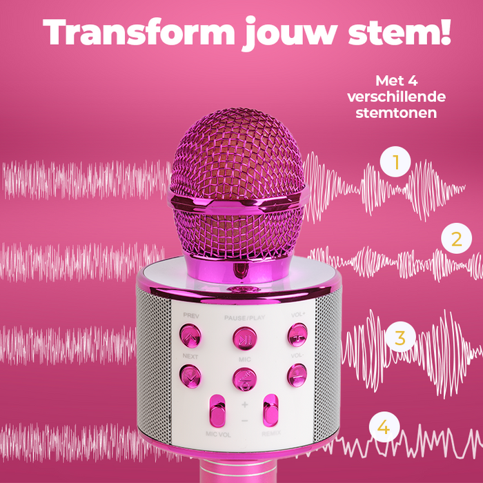 Denver Karaoke Microfoon Bluetooth - Draadloos - Karaoke Set - Ingebouwde Speaker - AUX - MicroSD - KMS20