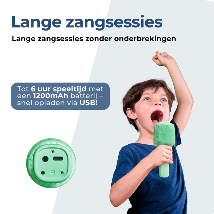 Denver Karaoke Microfoon Bluetooth – Draadloos – Speaker met Fluffy Afwerking – Karaoke Set – AUX - MicroSD – KMS30