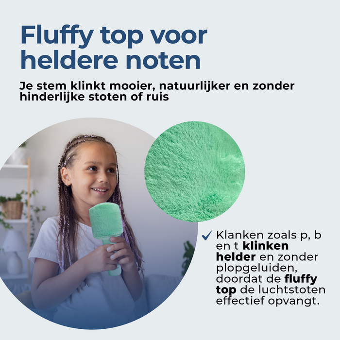 Denver Karaoke Microfoon Bluetooth – Draadloos – Speaker met Fluffy Afwerking – Karaoke Set – AUX - MicroSD – KMS30