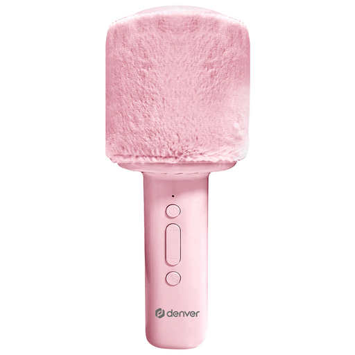 Denver Karaoke Microfoon Bluetooth – Draadloos – Speaker met Fluffy Afwerking – Karaoke Set – AUX - MicroSD – KMS30GN