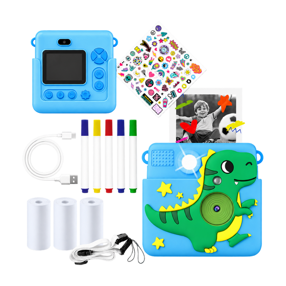 [Blauw] - Denver Kindercamera Full HD met Printer - Selfie Camera - 20MP - Digitale Camera Kinderen - Foto - Video - Spelletjes - KPC1363 - Denvershop