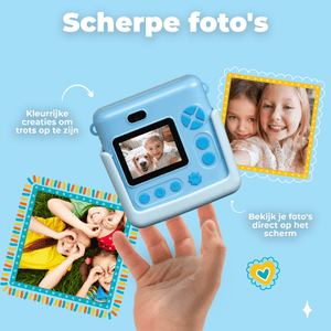 Denver Kindercamera Full HD met Printer - Selfie Camera - 20MP - Digitale Camera Kinderen - Foto - Video - Spelletjes - KPC1363