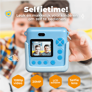 Denver Kindercamera Full HD met Printer - Selfie Camera - 20MP - Digitale Camera Kinderen - Foto - Video - Spelletjes - KPC1363