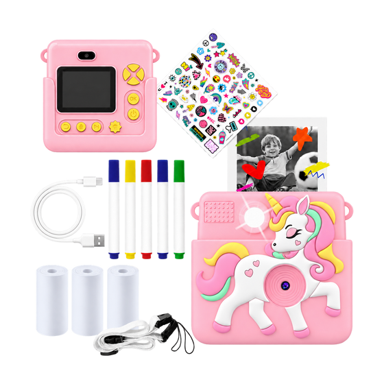 [Roze] - Denver Kindercamera Full HD met Printer - Selfie Camera - 20MP - Digitale Camera Kinderen - Foto - Video - Spelletjes - KPC1363 - Denvershop