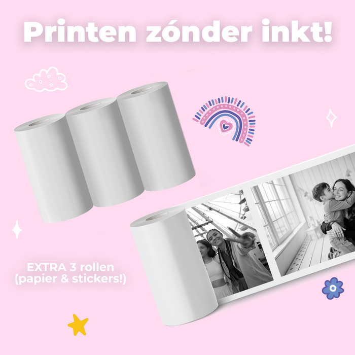 Denver Kindercamera Full HD met Printer - Selfie Camera - 20MP - Digitale Camera Kinderen - Foto - Video - Spelletjes - KPC1363