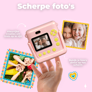 Denver Kindercamera Full HD met Printer - Selfie Camera - 20MP - Digitale Camera Kinderen - Foto - Video - Spelletjes - KPC1363