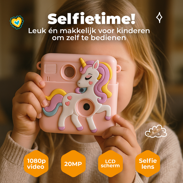 Denver Kindercamera Full HD met Printer - Selfie Camera - 20MP - Digitale Camera Kinderen - Foto - Video - Spelletjes - KPC1363