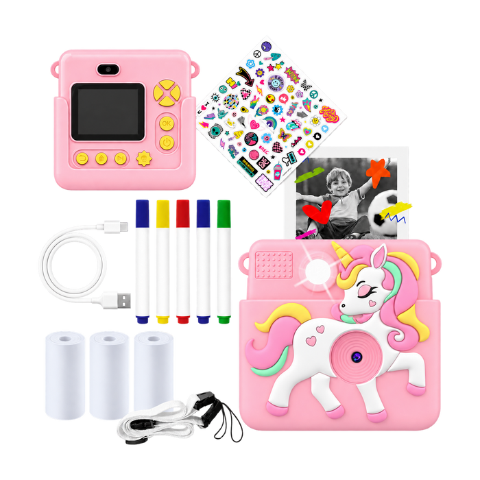 Denver Kindercamera Full HD met Printer - Selfie Camera - 20MP - Digitale Camera Kinderen - Foto - Video - Spelletjes - KPC1363