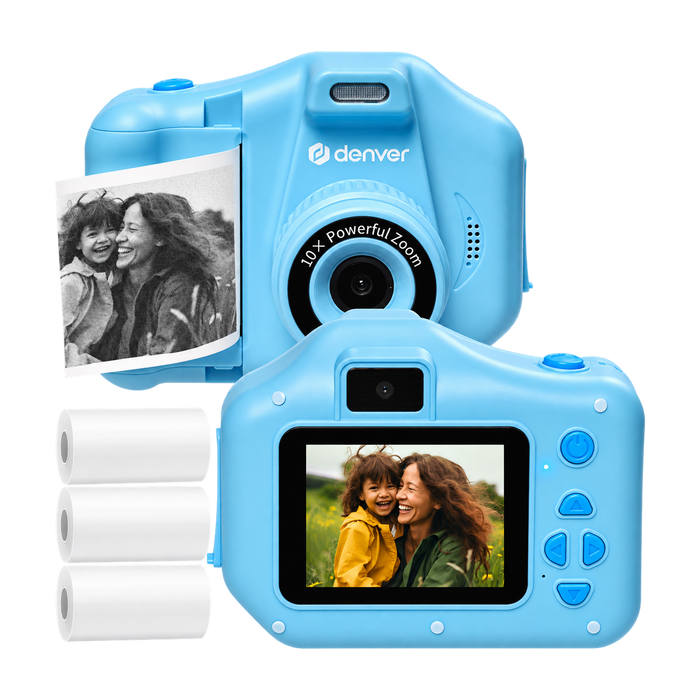Denver Kindercamera Full HD met Printer - Selfie Camera - 48MP - Digitale Camera Kinderen - Foto en Video - Spelletjes - KPC1370NS