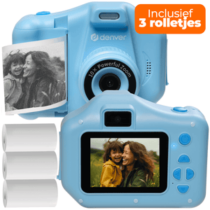 Denver Kindercamera Full HD met Printer - Selfie Camera - 48MP - Digitale Camera Kinderen - Foto en Video - Spelletjes - KPC1370