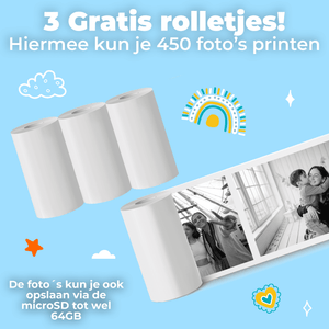 Denver Kindercamera Full HD met Printer - Selfie Camera - 48MP - Digitale Camera Kinderen - Foto en Video - Spelletjes - KPC1370