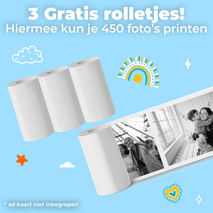 Denver Kindercamera Full HD met Printer - Selfie Camera - 48MP - Digitale Camera Kinderen - Foto en Video - Spelletjes - KPC1370NS