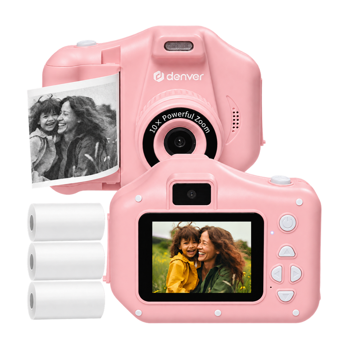 Denver Kindercamera Full HD met Printer - Selfie Camera - 48MP - Digitale Camera Kinderen - Foto en Video - Spelletjes - KPC1370NS