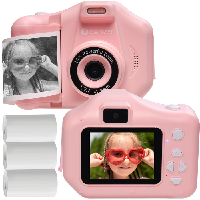 Denver Kindercamera Full HD met Printer - Selfie Camera - 48MP - Digitale Camera Kinderen - Foto en Video - Spelletjes - KPC1370