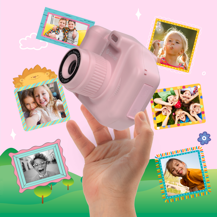 Denver Kindercamera Full HD met Printer - Selfie Camera - 48MP - Digitale Camera Kinderen - Foto en Video - Spelletjes - KPC1370NS