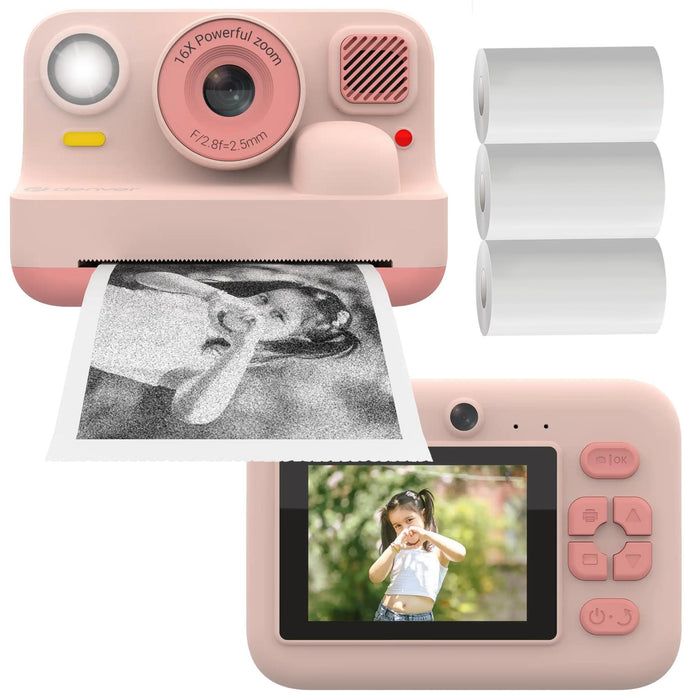 Denver Kindercamera Full HD met Printer - Selfie Camera - 48MP - Digitale Camera Kinderen - Bluetooth printer - Foto & Video - KPC1374BTW - Wit