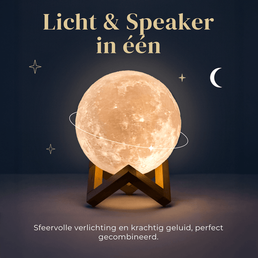 Denver Maanlamp 3D - Bluetooth Speaker Draadloos - Tafellamp Slaapkamer - Muzieksyncronisatie - Incl. Afstandsbediening - Maan lamp - LBS150 - Denvershop