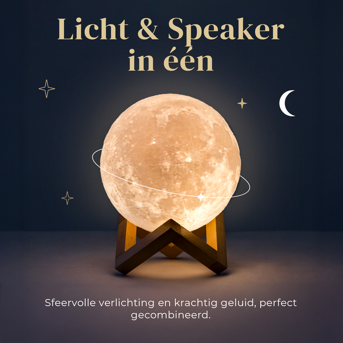 Denver Maanlamp 3D - Bluetooth Speaker Draadloos - Tafellamp Slaapkamer - Muzieksyncronisatie - Incl. Afstandsbediening - Maan lamp - LBS150