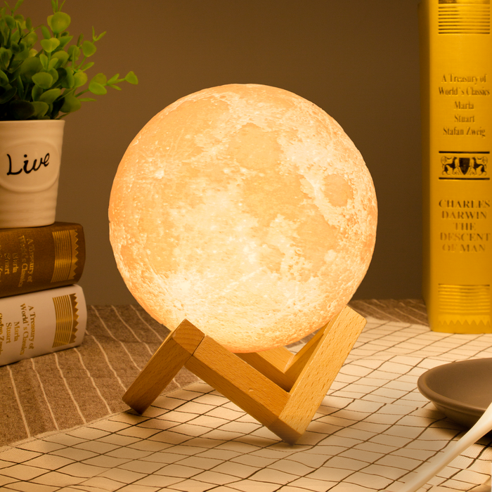 Denver Maanlamp 3D - Bluetooth Speaker Draadloos - Tafellamp Slaapkamer - Muzieksyncronisatie - Incl. Afstandsbediening - Maan lamp - LBS150