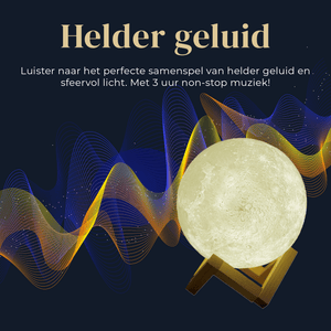 Denver Maanlamp 3D - Bluetooth Speaker Draadloos - Tafellamp Slaapkamer - Muzieksyncronisatie - Incl. Afstandsbediening - Maan lamp - LBS150 - Denvershop