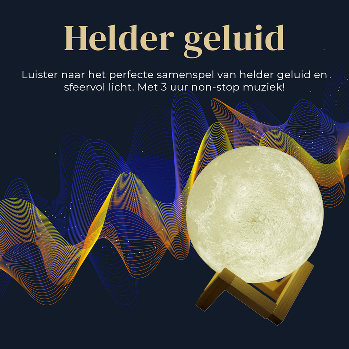 Denver Maanlamp 3D - Bluetooth Speaker Draadloos - Tafellamp Slaapkamer - Muzieksyncronisatie - Incl. Afstandsbediening - Maan lamp - LBS150