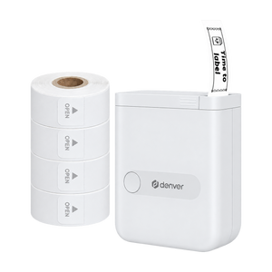 Denver Labelprinter - Bluetooth - Verbinding met smartphone - 15x40mm - Incl. 4 stickerrollen - MBP16