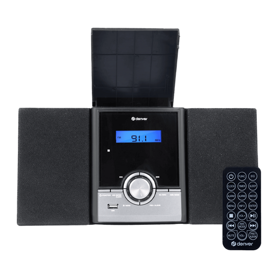 Denver DAB+ radio met cd-speler · bluetooth, FM en AUX