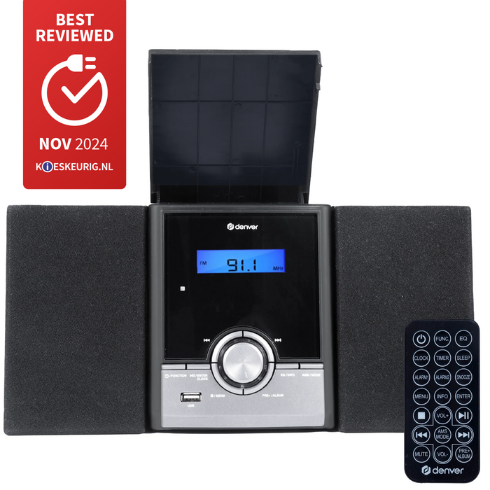 Denver DAB Radio CD Speler - Bluetooth - 60 voorkeuzezenders - DAB /FM / AUX - MDA285 - Denvershop