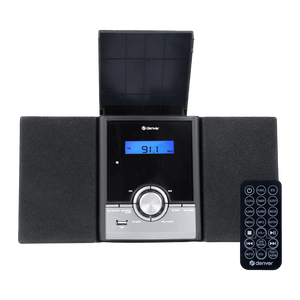 Denver MDA285 stereoset met cd-speler, blauw display en afstandsbediening, vooraanzicht