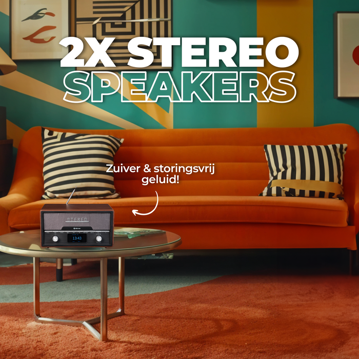 Denver DAB Radio CD Speler - Retro Radio - Bluetooth - 20 voorkeuzezenders - DAB /FM / AUX - MDA525