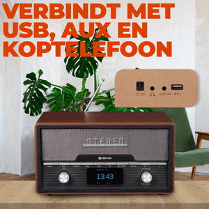 Denver DAB+ radio met cd-speler retro · bluetooth en FM
