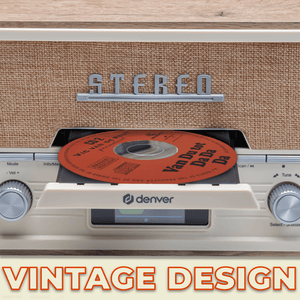 Denver DAB+ radio met cd-speler retro · bluetooth en FM