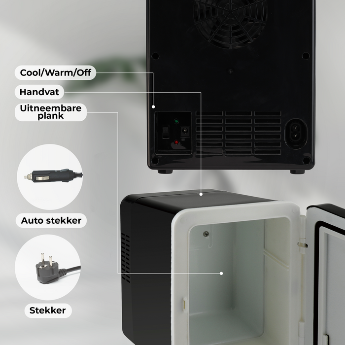 Denver Mini Koelkast - Koelen en Verwarmen - Skincare fridge - 12v Auto aansluiting - MFR404