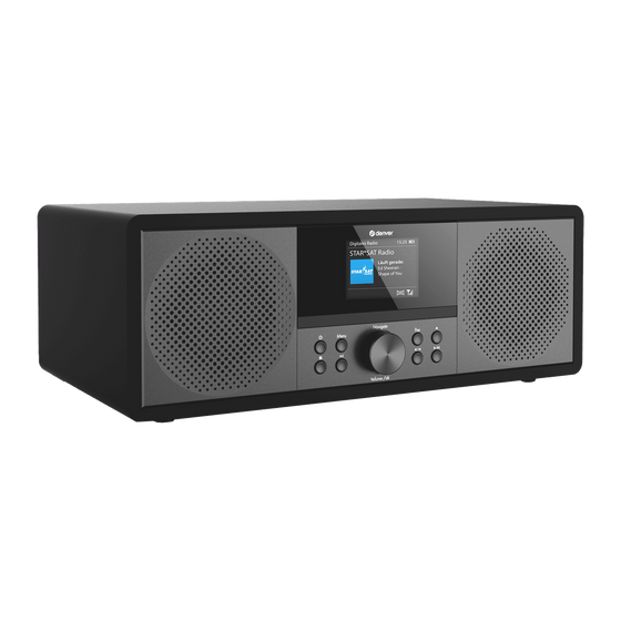 [Zwart] Denver MIR270 internetradio, schuin vooraanzicht met kleurendisplay en twee speakers