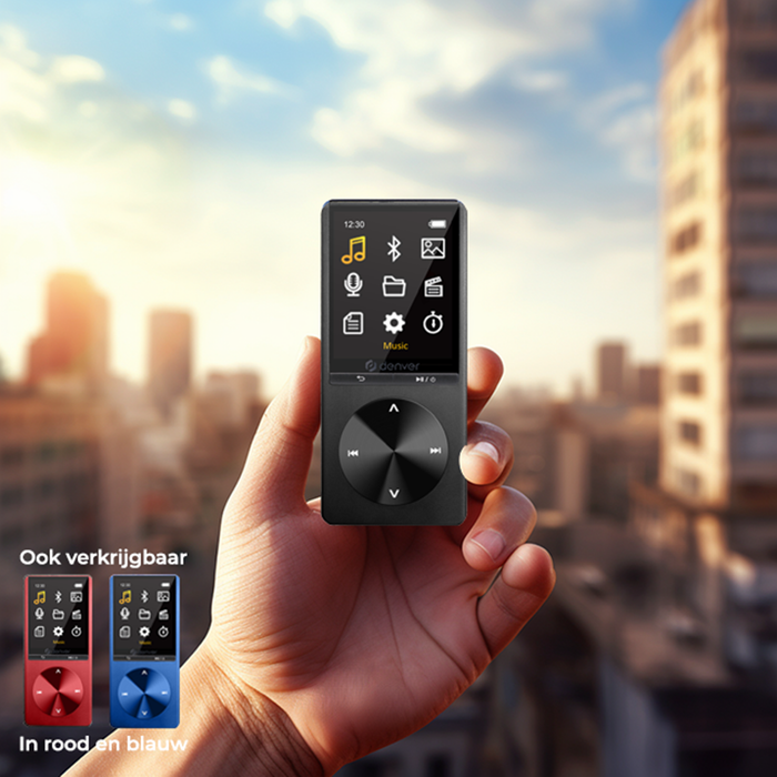 Denver MP3 / MP4 Speler - Bluetooth - USB - Shuffle - SD kaart tot 128GB - Incl. Oordopjes - Voice recorder - Dicatafoon - MP1820